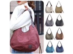 Bolsa Hobo Vintage de Lona com 3 Compartimentos Grande Capacidade Organizer para Férias