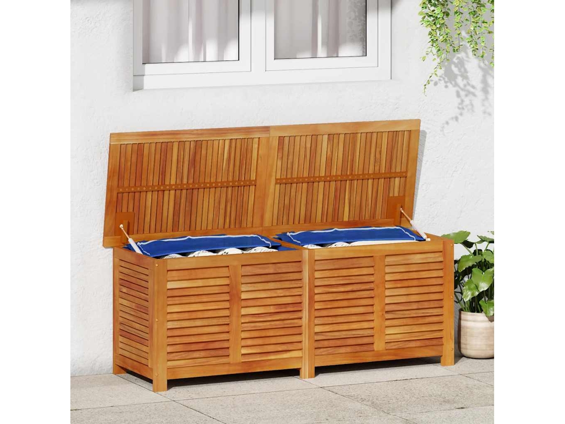 Vidaxl Caixa Arrumação Jardim C/ Veneziana 150x50x56 Cm Acácia Maciça