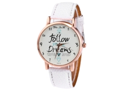 Relógio Analógico De Quartzo Moderno Para Homens E Mulheres, Pulseira De Couro Pu, Relógio Casual De Pulseira (branco)