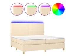Box Spring Bed, Box Spring Beds Vidaxl Creme Tecido (200 X 200 Cm)