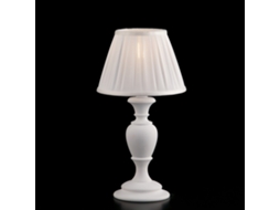 Fiorenza - Candeeiro De Mesa Gasto De Madeira Branca 1 Luz Com Abajur Dm.20 H.43 - Ø20 - Bl172-lt-bco