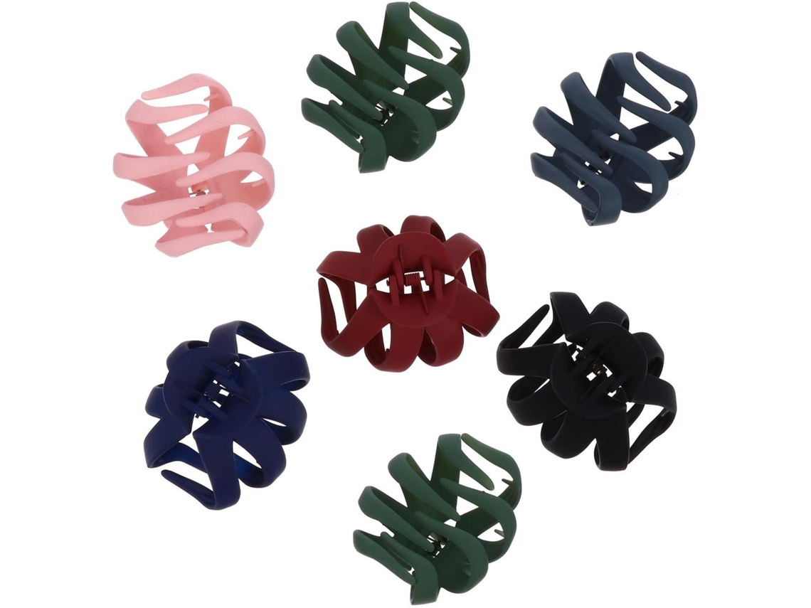 Presilhas de cabelo práticas e confortáveis, conjunto de 7 unidades em acrílico com design elegante em tom pastel.