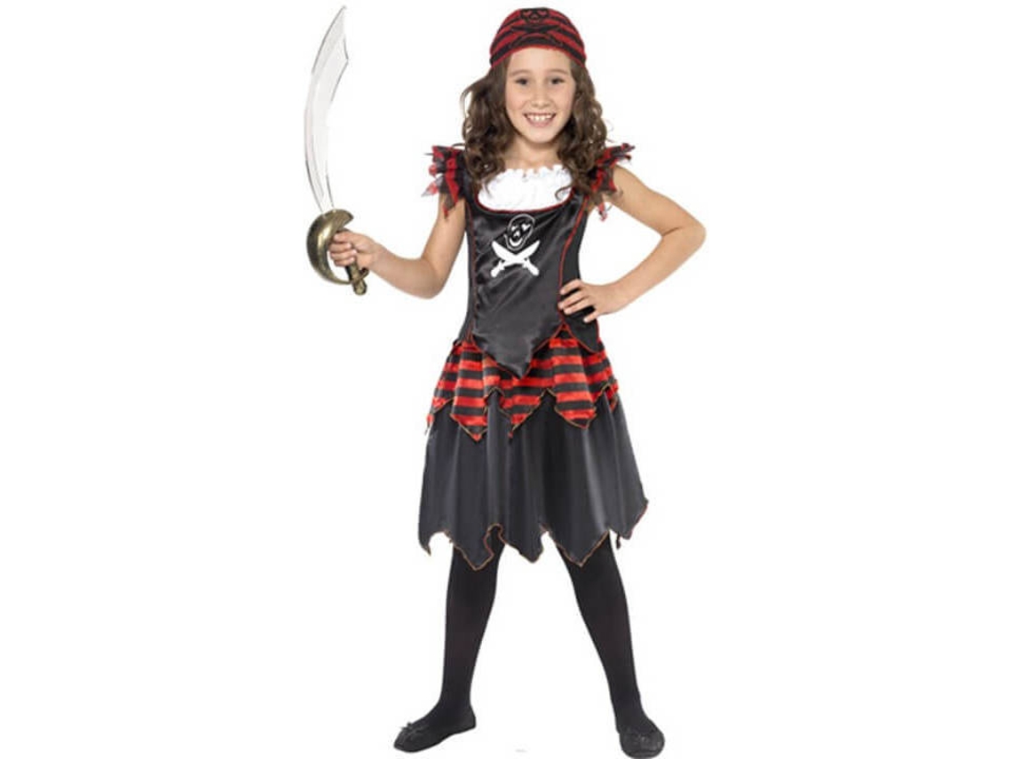 Fato de Menina DISFRAZZES Pirata Vermelho (Tam: 4 a 6 anos)