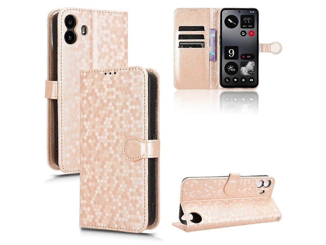 Capa De Celular Em Couro Com Textura De Favo De Mel E Bolinhas, Da Nothing Cmf Phone 1