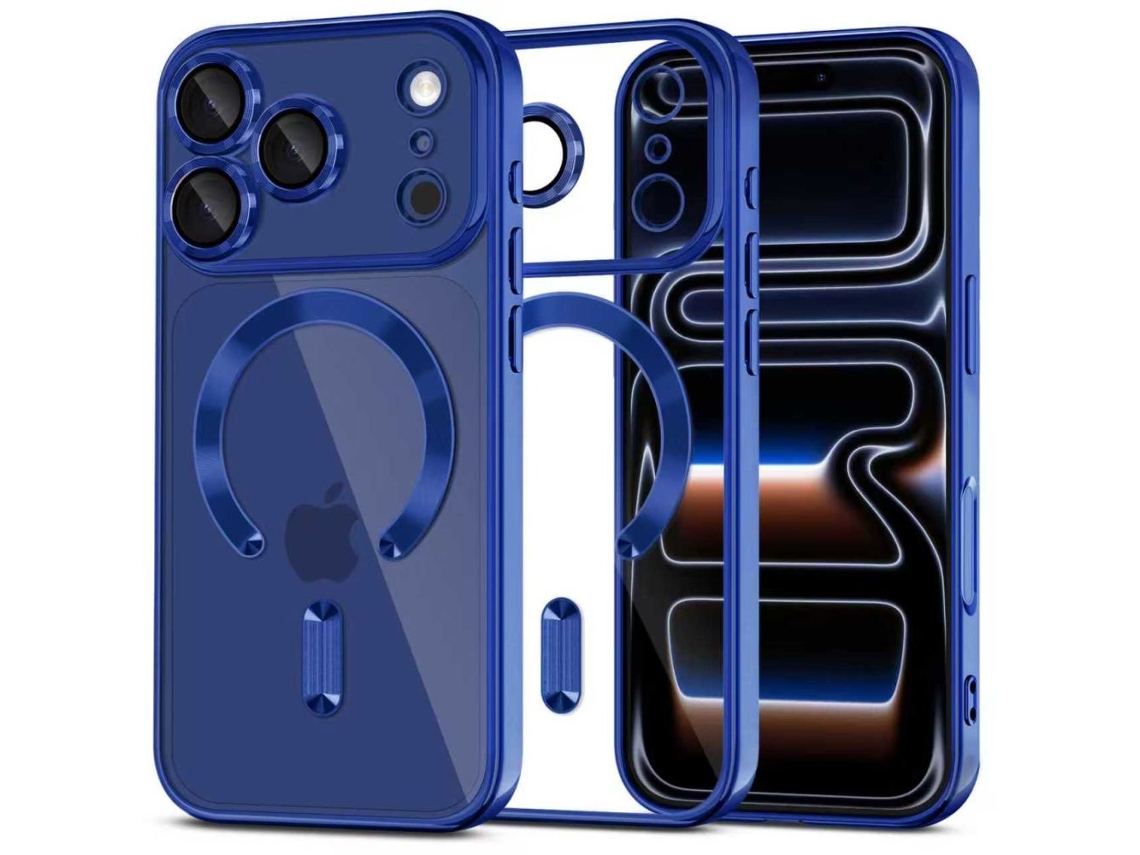Capa Protetora Tech-protect Magflex Magsafe Para Iphone 17 Pro, Azul Profundo Brilhante.