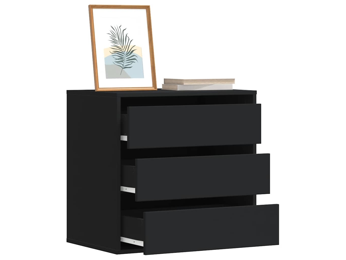 Vidaxl Cómoda 60x41x58 Cm Derivados De Madeira Preto