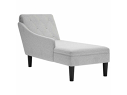 Vidaxl Chaise Lounge C/ Almofada/apoio De Braços Direito Tecido