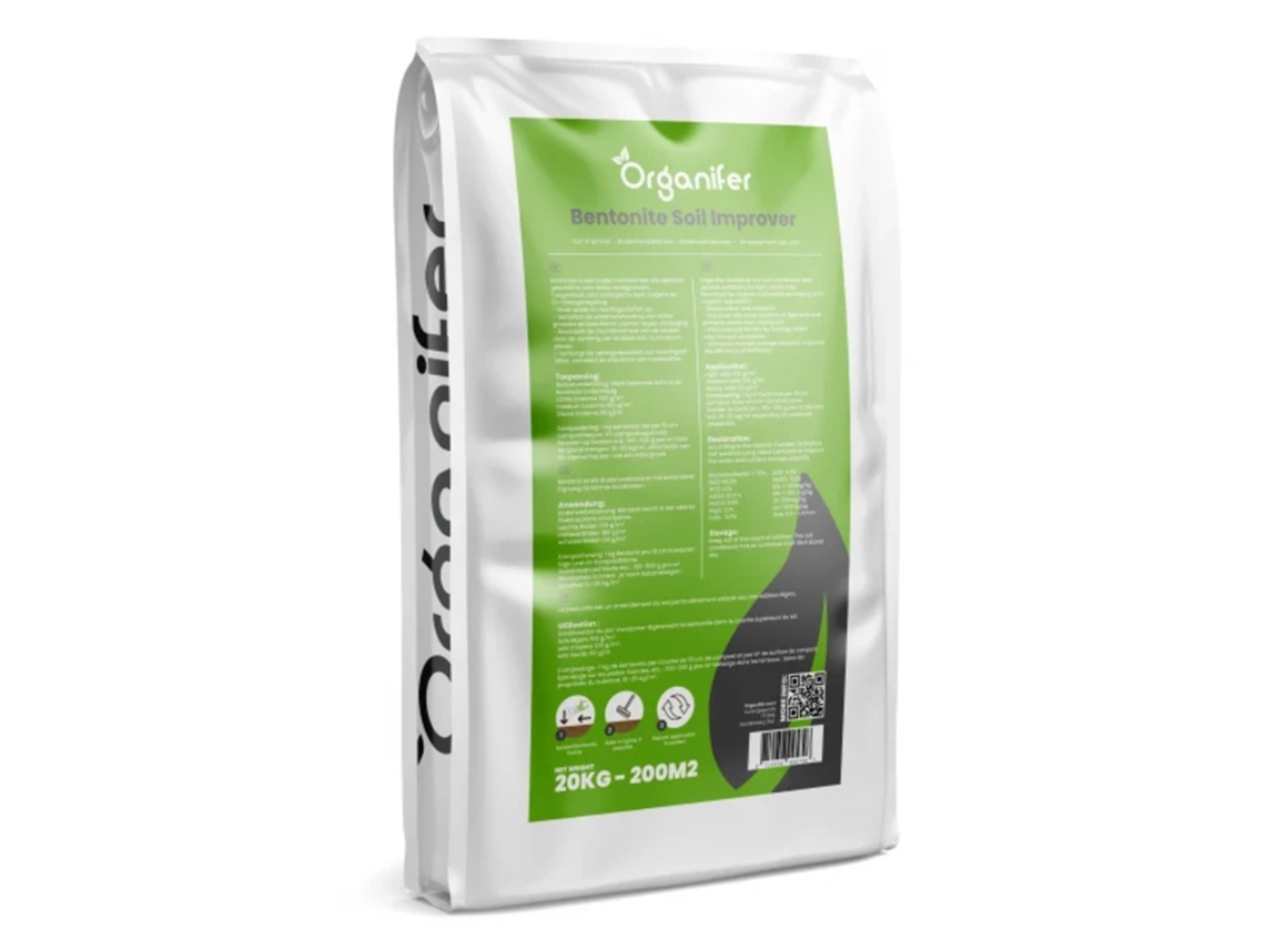 Argila Bentonita – Melhorador de Solo Arenoso (20 kg - para 200 m2) - Organifer