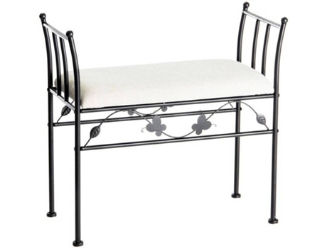 Banqueta UNIMASA Preto (Metal e Algodão - 68 x 64 x 30 cm)
