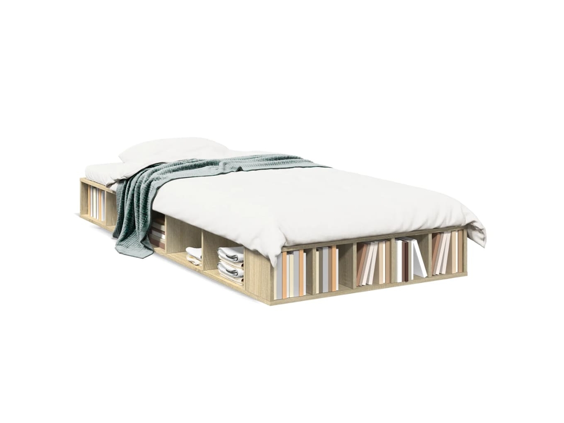 Estrutura de Cama MAISON EXCLUSIVE Derivados de Madeira Carvalho Sonoma (90x190 cm)