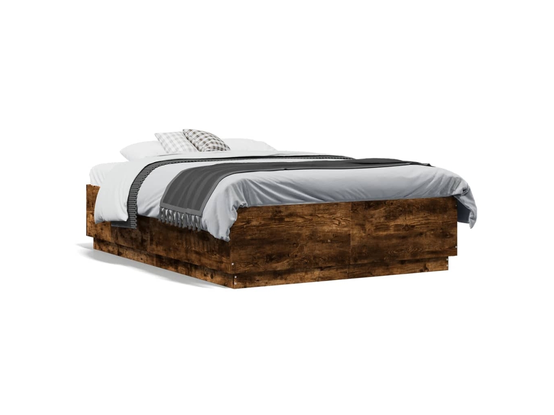 Estrutura de Cama MAISON EXCLUSIVE Derivados de Madeira Carvalho Fumado (120x190 cm)