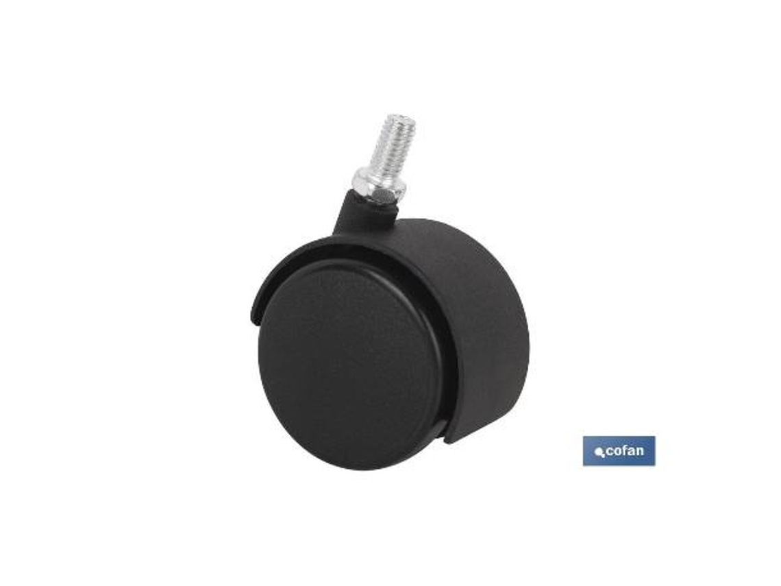 Rueda plastic ø40mm tornillo 8x15   caja 4 unid.