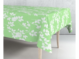 Toalha de mesa oleada impressa por metro flores verdes 43278-2 EXMA 100 x 140 cm