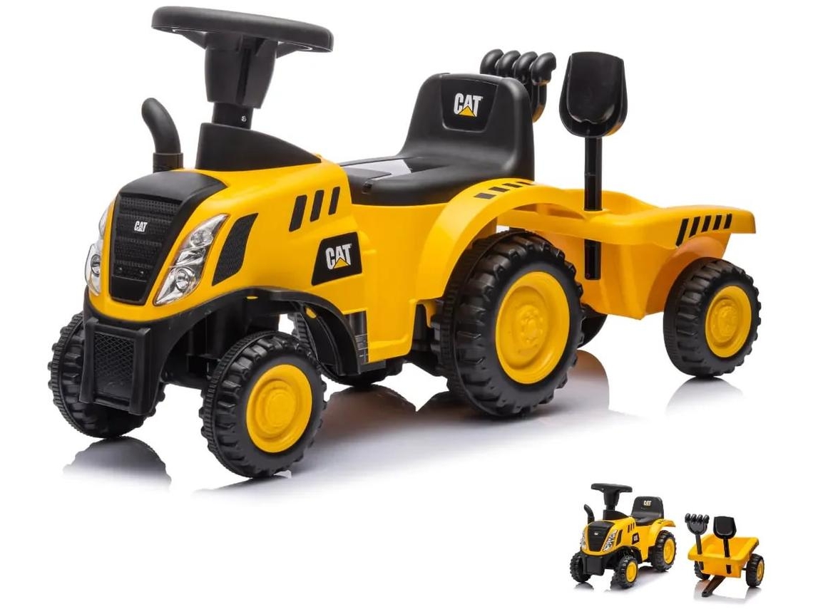 Carrito Montable Para Bebe Cat - 1 A 3 Anos - Com Reboque - Amarelo