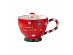 Caneca De Natal De Cerâmica Vermelha De 47 Cl Com Boneco De Gengibre 3 D E Alça Em, Cor Vermelho, Decoração De Floco De Neve De Feliz Natal