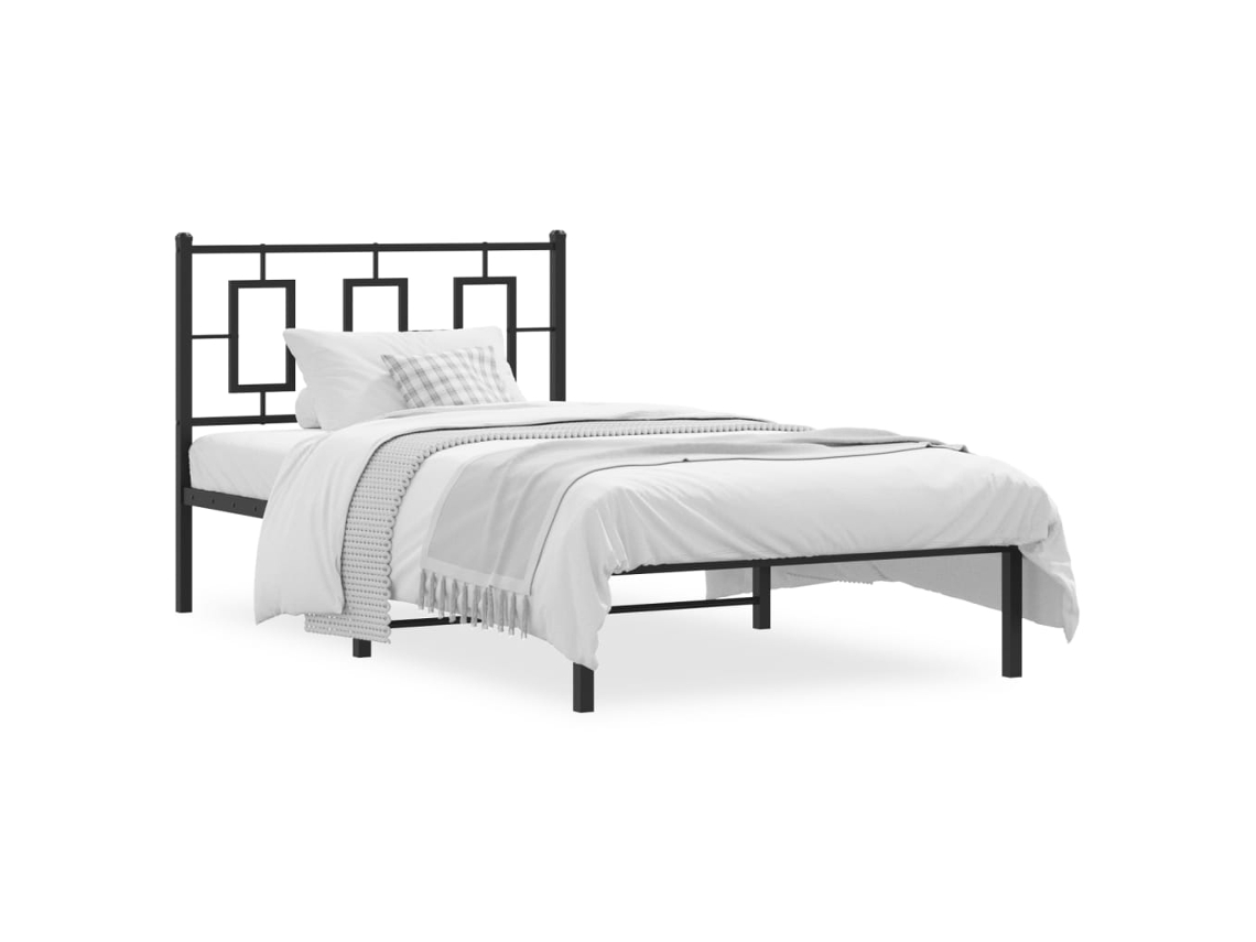 Bed Frame, Bed Frames Vidaxl Preto Aço (100 X 190 Cm)