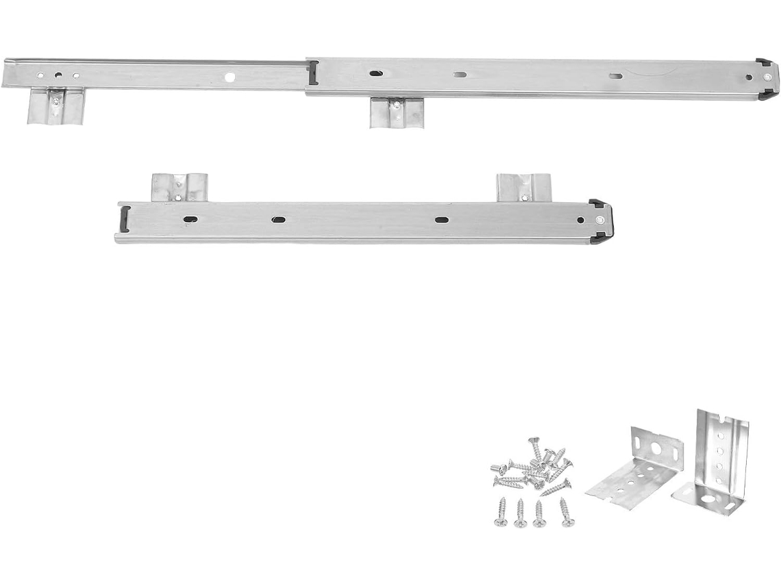 Inoomp 2 Peças De Corrediças Para Bandeja Teclado Com Rolamentos Esferas Reforçados, Fabricadas Em Aço Laminado A Frio E