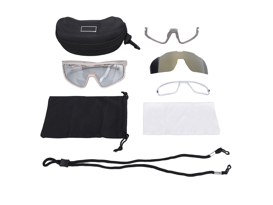 Óculos De Sol Para Ciclismo Fotocrômico Antivento Polarizado Com Lentes Transparentes E Douradas Fluorescentes