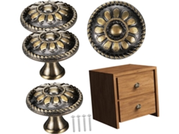 Ifundom Conjunto De 4-puxadores Vintage Em Liga Zinco Para Portas Armários Com Designs Intrincados Cômoda E Armário