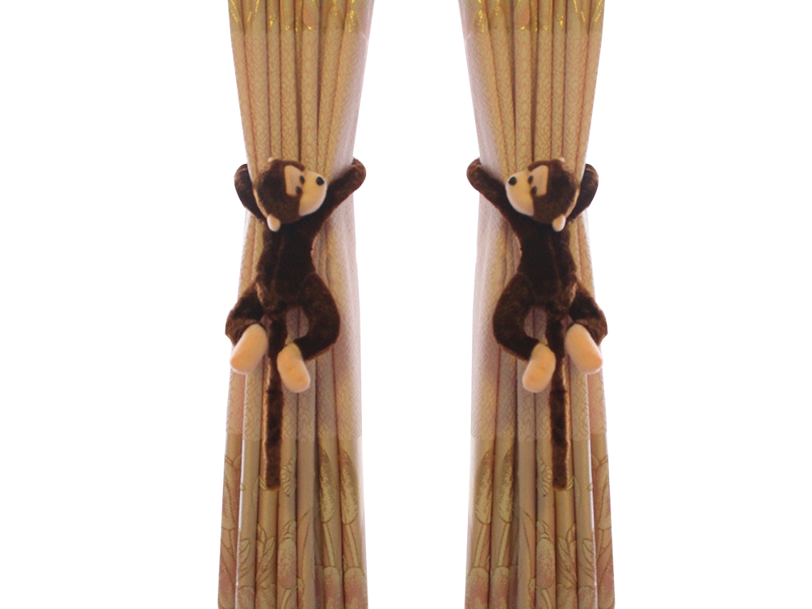 Laxiscreed Suporte Para Cortina Little Monkey Com Macaco De Cauda Longa Em Castanho Escuro