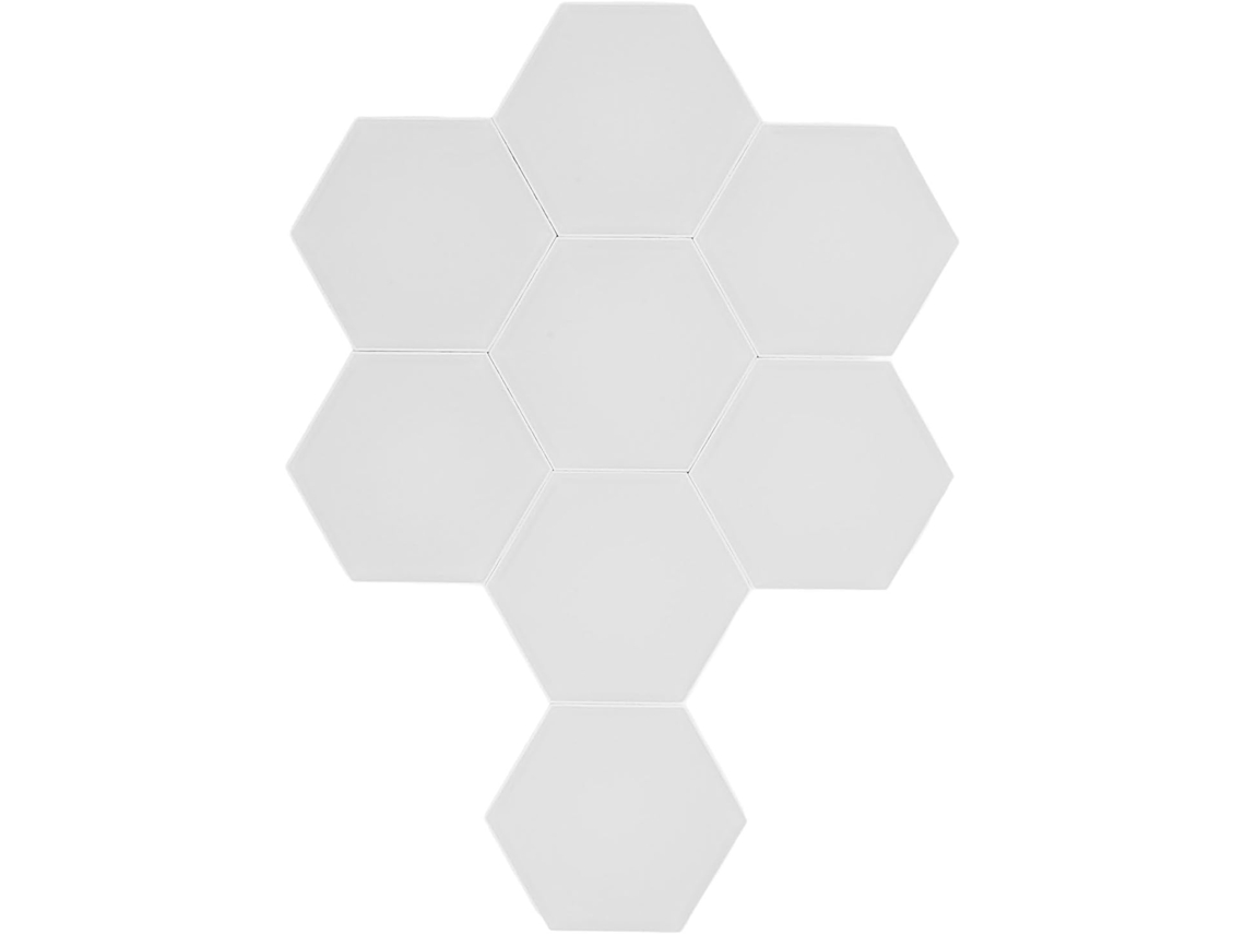Conjunto de 8 luminárias de parede hexagonais de LED RGB com sincronização de música, controle por voz, controle remoto e Wi-Fi.