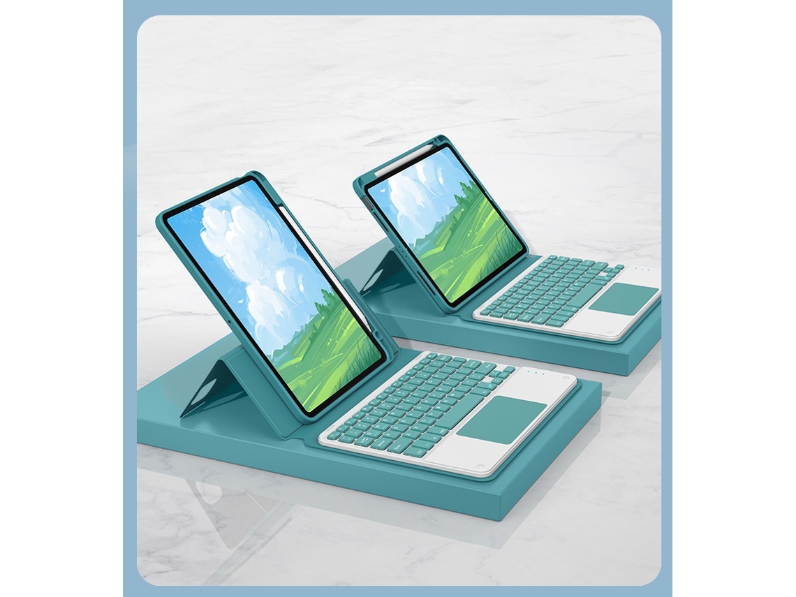 Lurelia Capa Com Teclado Bluetooth Para Ipad 9 10.2 Com Design Giratório Magnético