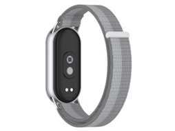 Bracelete Para Xiaomi Smart Band 10/9/8/nfc - Nylon Trançado - Conector De Metal Prata Oficial