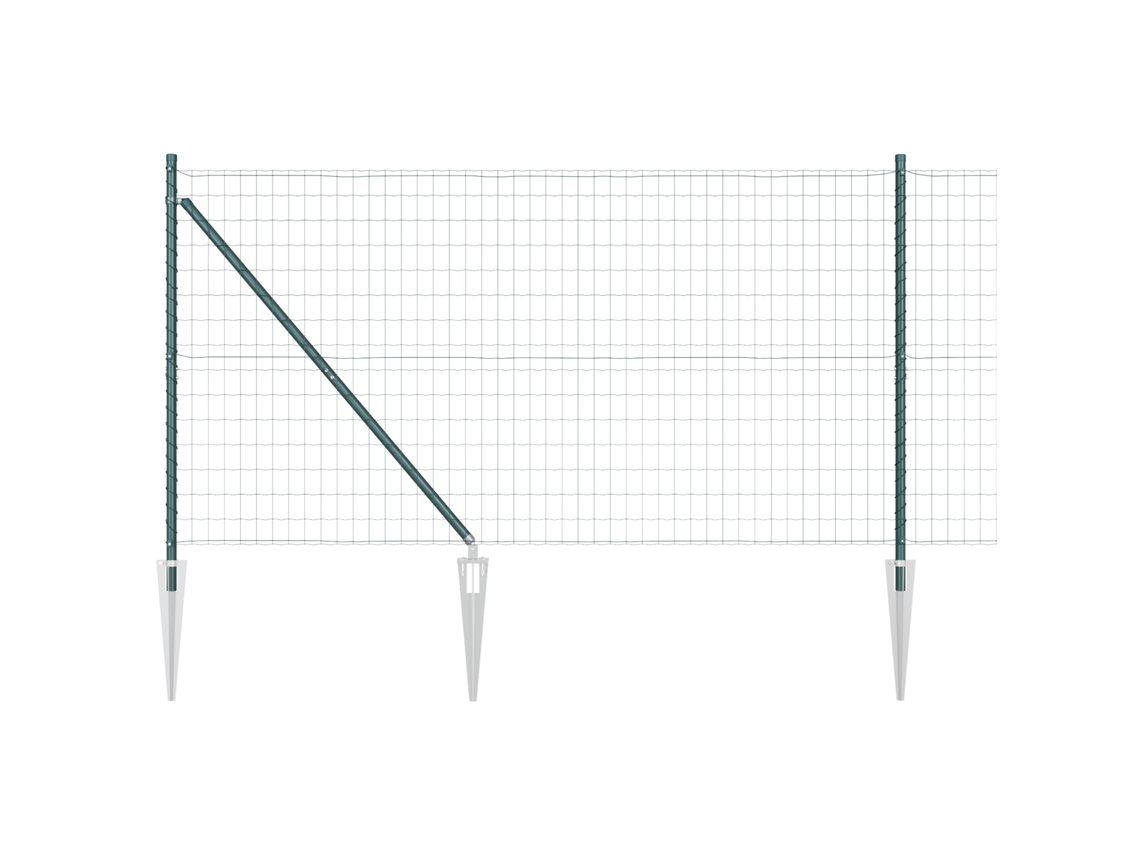 Conjunto 1 Cerca Externa Vidaxl Verde Aço (25 X 1,2 M)