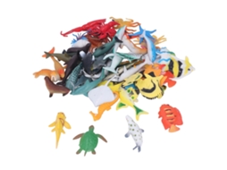 Primerox 48 Peças Brinquedos Animais Marinhos Miniatura Material Ecológico para Crianças 4 6 Anos