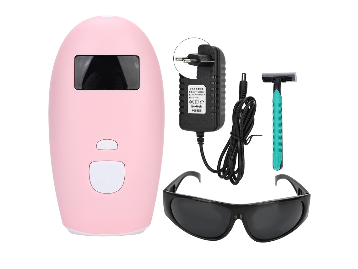 Depilador elétrico IPL para remoção de pelos nas axilas e pernas em casa.