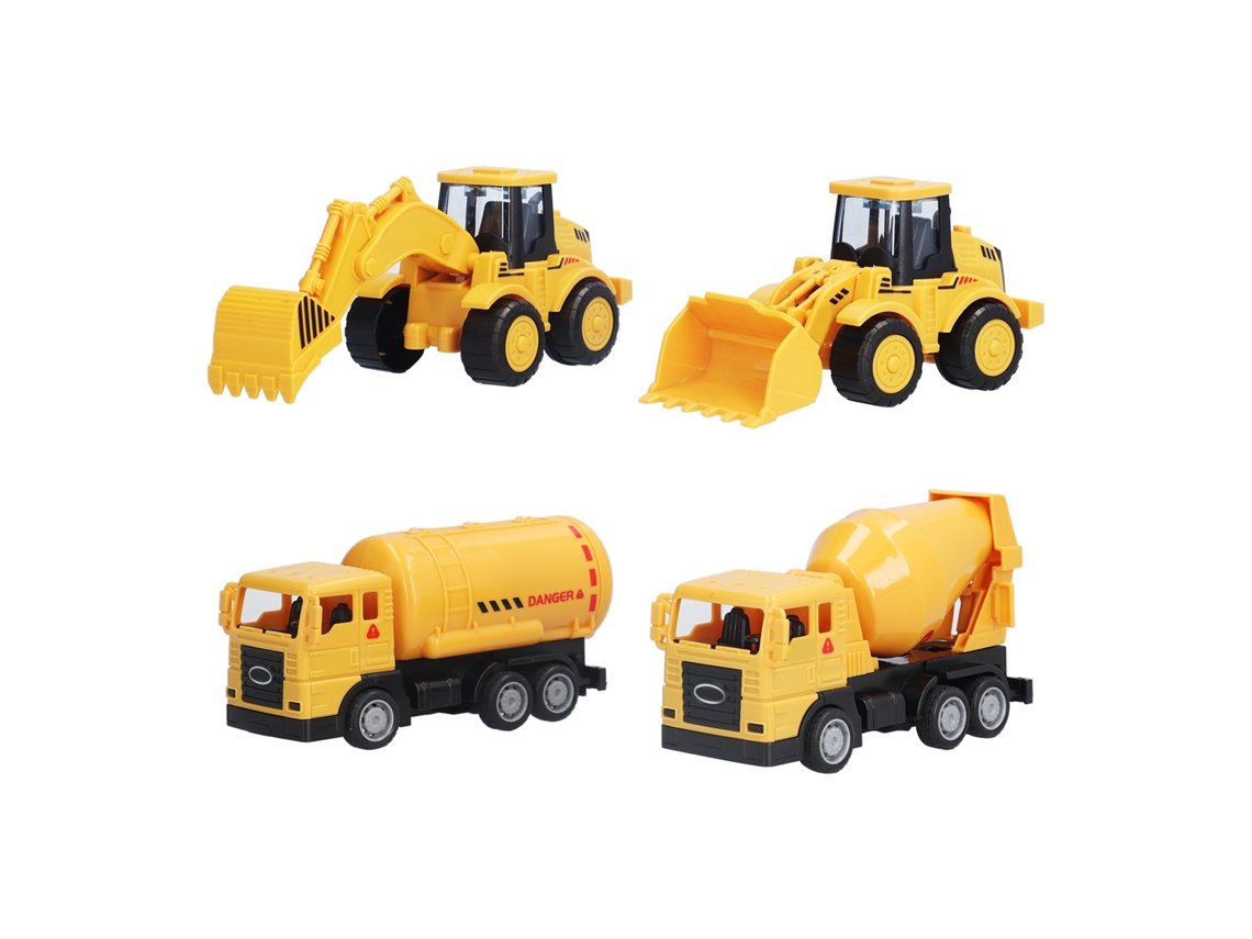 Mali 4 Pcs Veículos de Construção Mini em Plástico Brinquedo para Crianças Meninos 3 Anos+