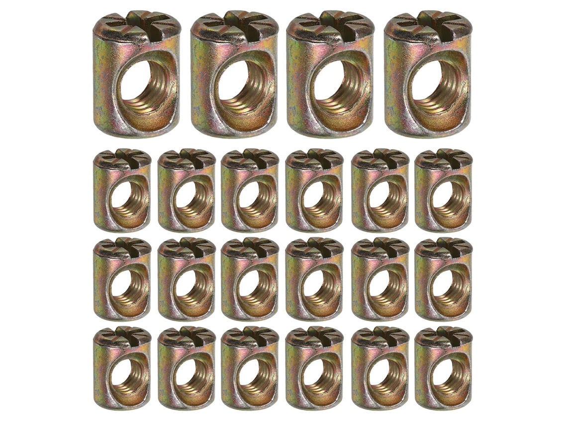Conjunto De 50-porcas Fendas M6 Para Móveis, Acessórios Para Camas, Berços E Cadeiras, Kit De Parafusos E Porcas Para