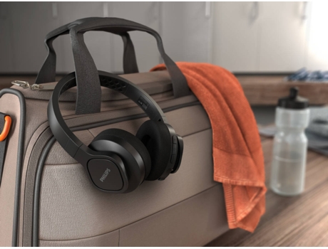 Auscultadores Bluetooth PHILIPS Taa4216Bk (On Ear - Microfone - Preto) — On Ear, À prova de água e pó, Almofadas laváveis