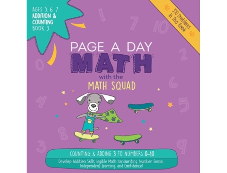 Livro Page A Day Math Addition Amp Counting Book 3 Adding 3 To The Numbers 0-10 De Janice Auerbach (inglês)