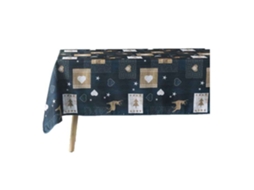 Doçura De Interior - Toalha Retangular Antimancha E Facilmente Lavável Com Impressão De Corações - L. 150 X L. 240 Cm - Azul
