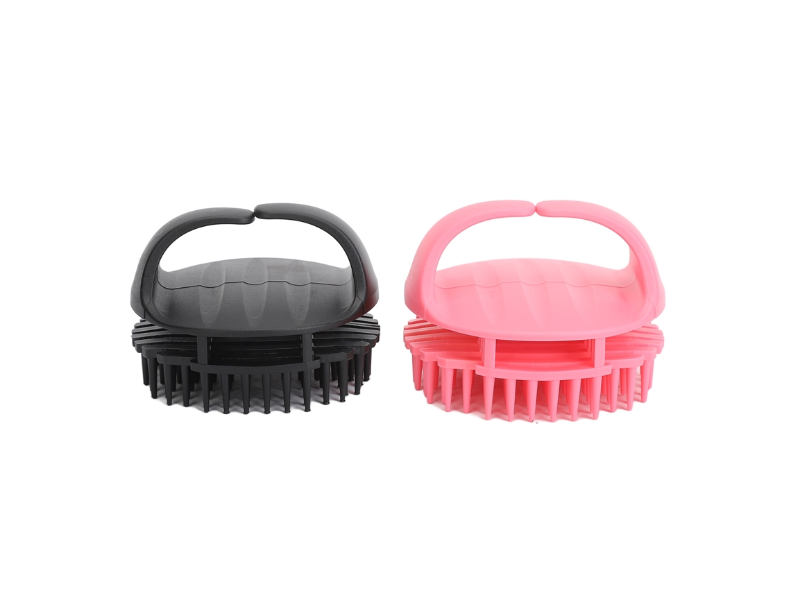 2 Unidades De Escova De Shampoo Para Massagem Do Couro Cabeludo De Silicone Com Funcionalidade Dupla E Cerdas Suaves
