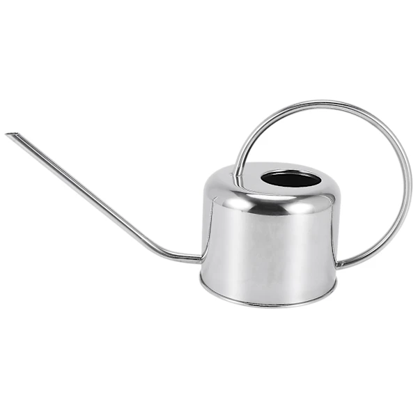 Regador de 1200ml, Aço Inoxidável, com Bico Longo e Cabo de Madeira AQUAFORGE