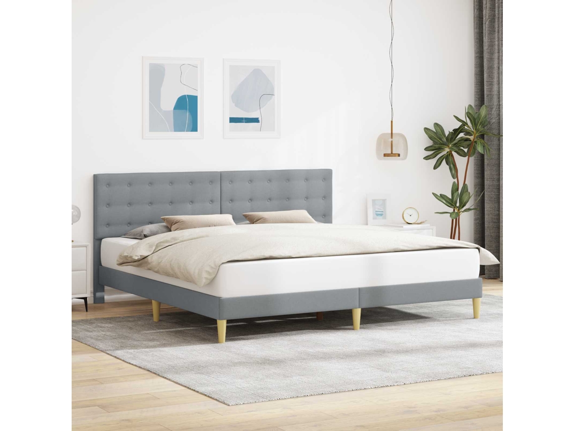Vidaxl Estrutura da Cama Cinzento claro 180 X 200 Cm Tecido