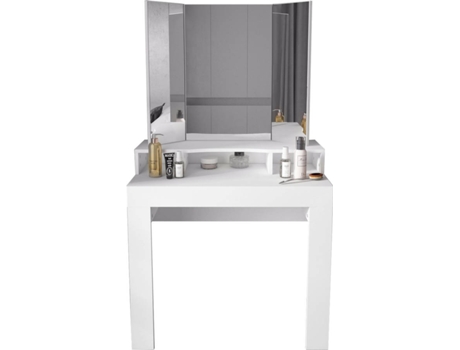 Toucador ML-DESIGN com Espelho (Branco - MDF - 89.5 x 155 x 43.5 cm)