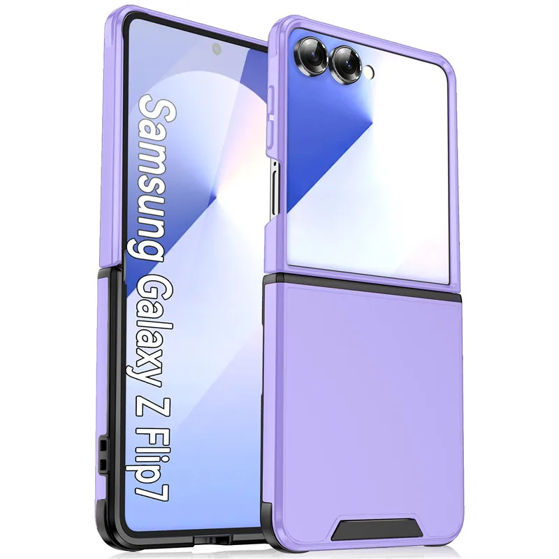 (roxo, Galaxy Z Flip 7 Fe) Capa Protetora Fosca Premium E Resistente, À Prova De Choque, Com Proteção Para A Lente Da Câmera.