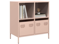 Vidaxl Aparador 68x39x73,5 Cm Aço Laminado A Frio Rosa
