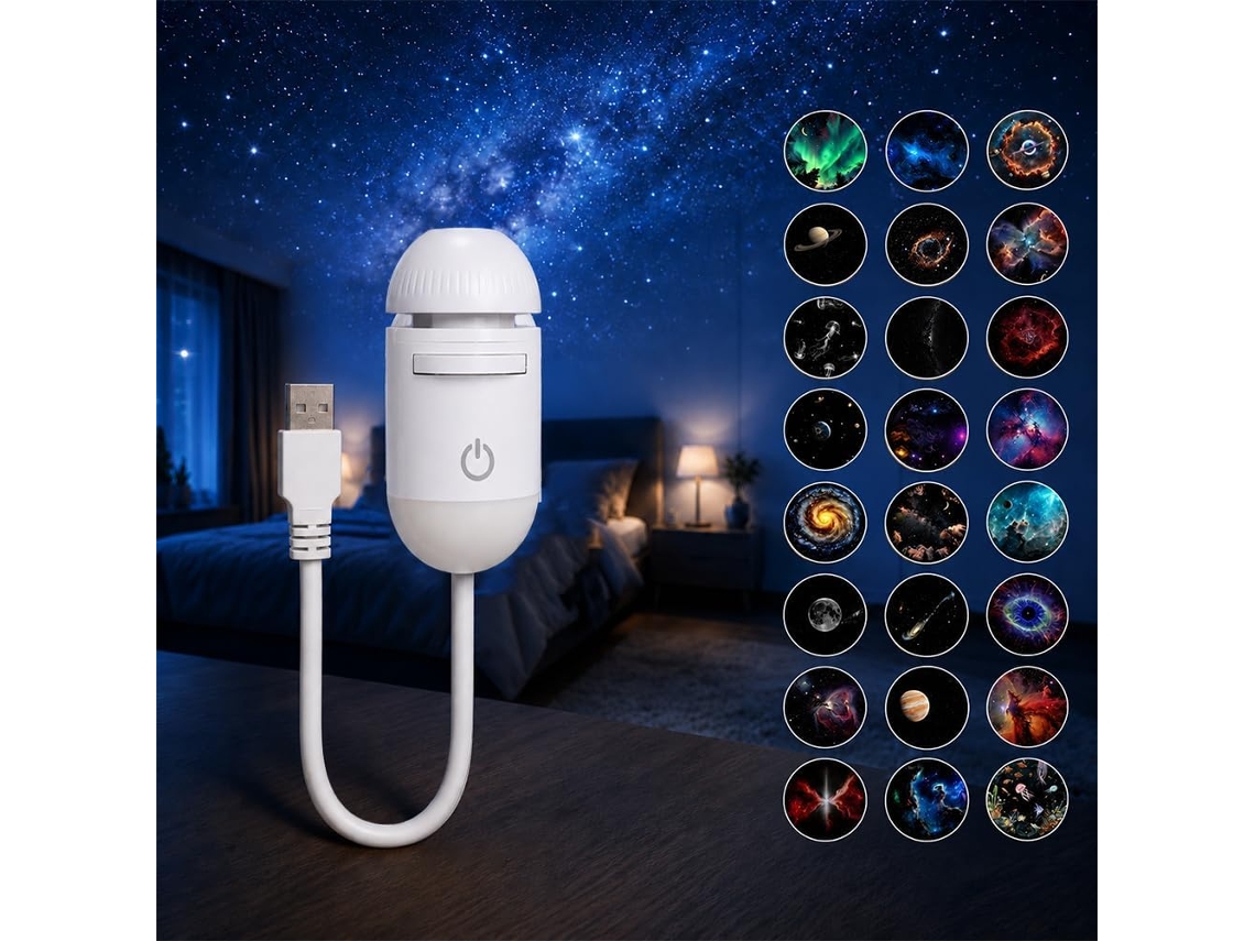 Mini Projetor De Estrelas Galáxia Luz Noturna Nebulosa Led Usb