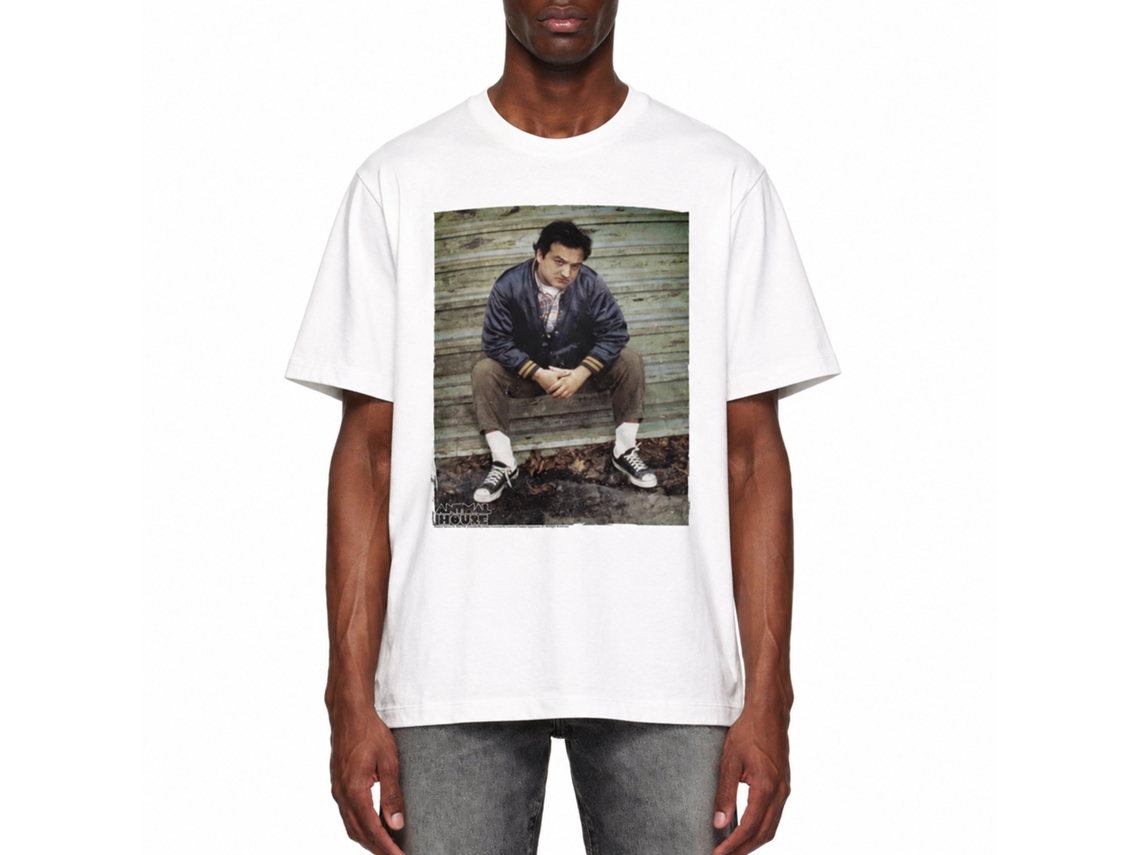 Rockinstone Animal House Movie Old Photo White Adult T-shirt Size:s