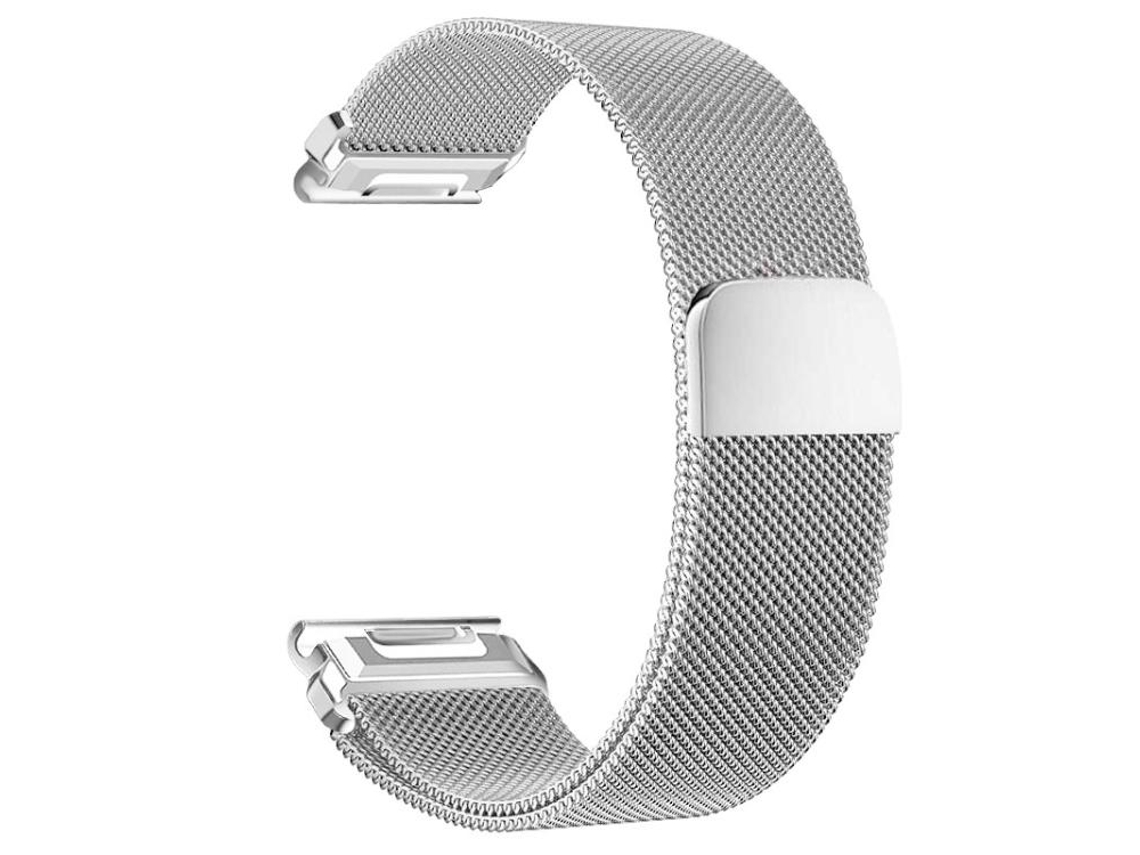 Bracelete para Garmin Aço Inoxidável Milanês Magnético Prateada XIAOMOYU (20mm)