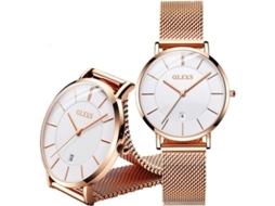 Lurelia Relógio De Quartzo Feminino, Aço Inoxidável, Calendário, Resistente À Água, Dourado, Modelo Lx03527