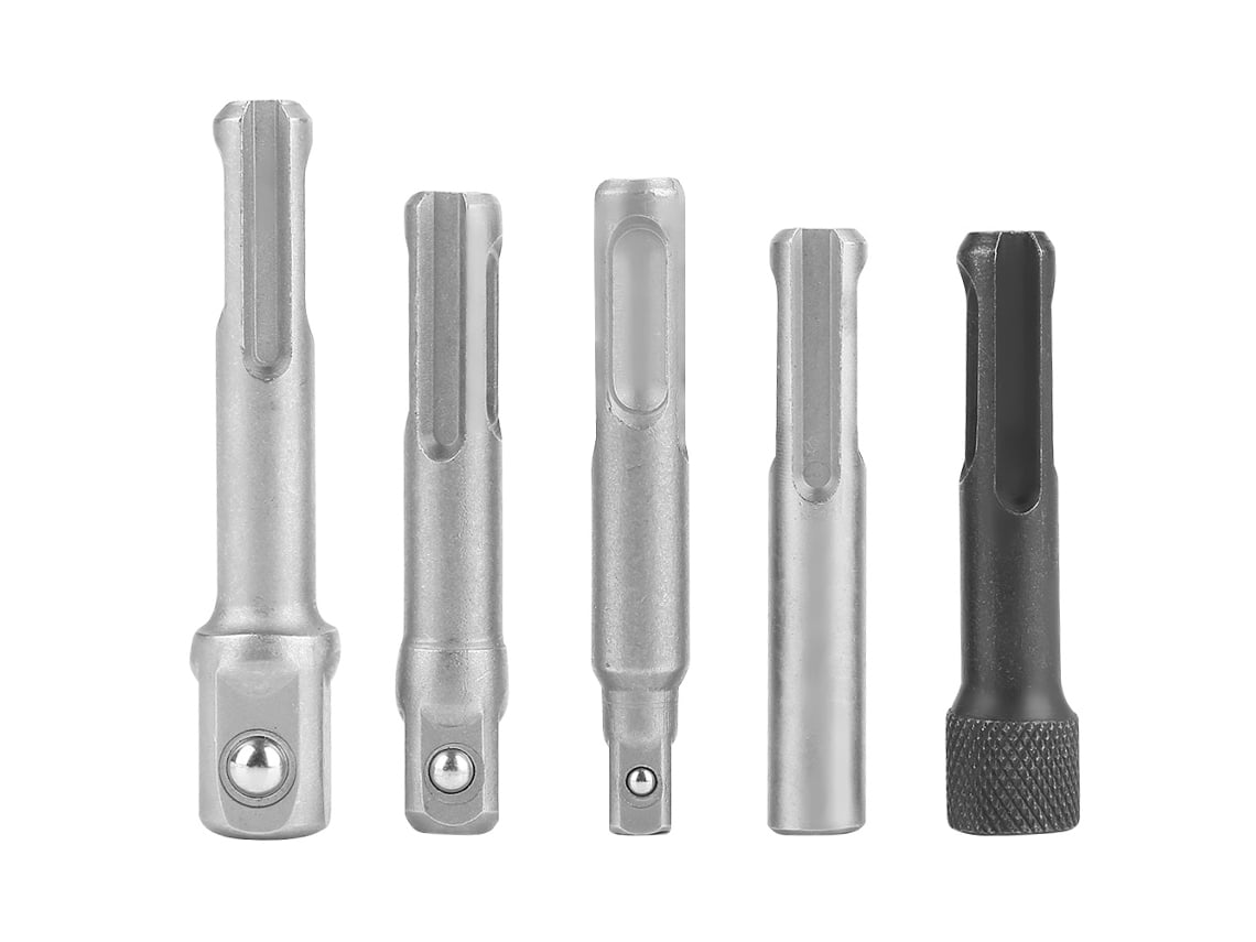 Adaptador De Tomada Sds Plus De Aço Com Extensão Hexagonal, Acessórios De Ferramentas Elétricas, 3pc+2pc