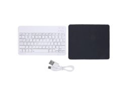Teclado Bluetooth Ultra Slim 10 Polegadas Portátil Sem Fio Recarregável Para Tablet Android Win Branco