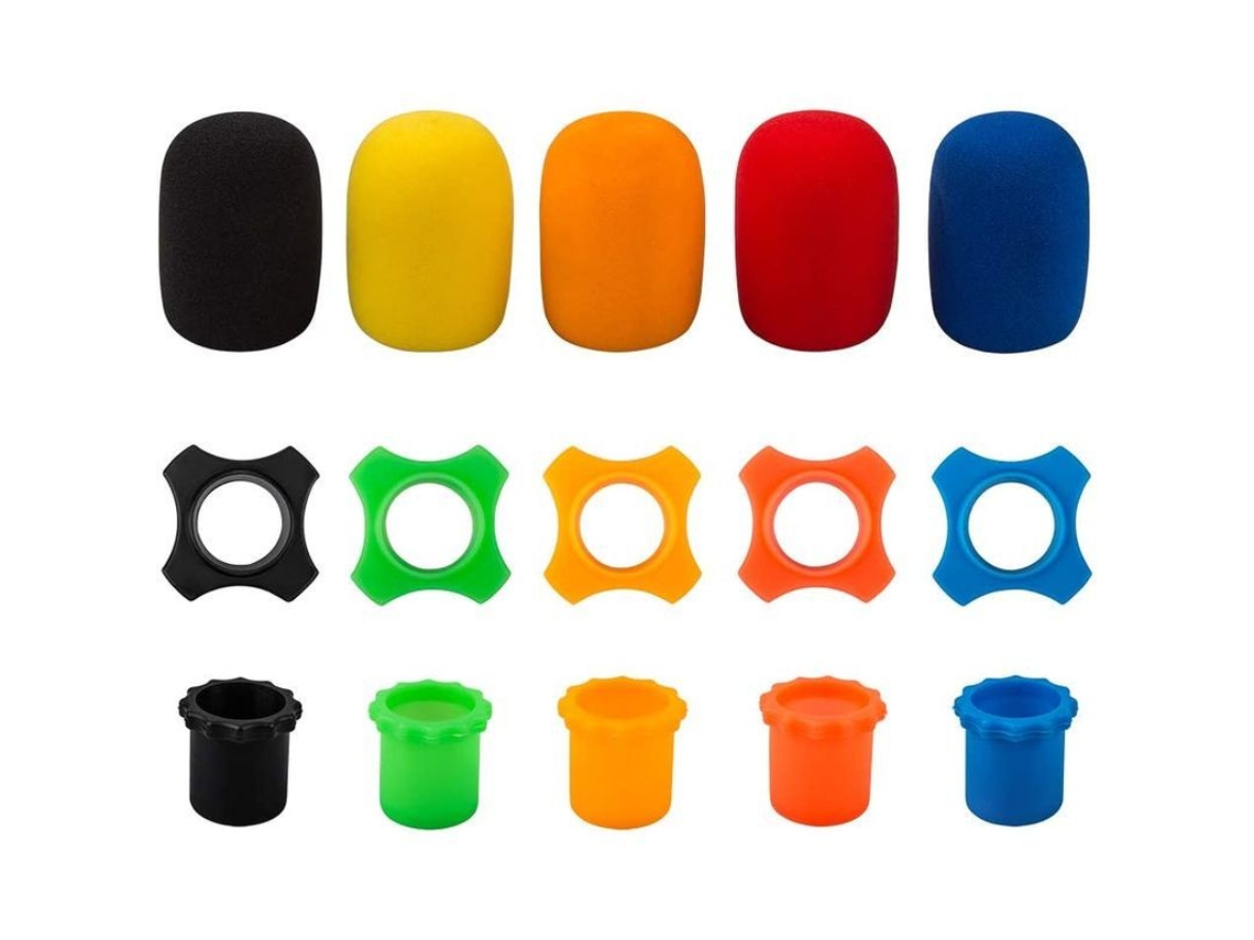 Anel de silicone YURU para microfone sem fio, anti impacto, anti rolamento, cores variadas