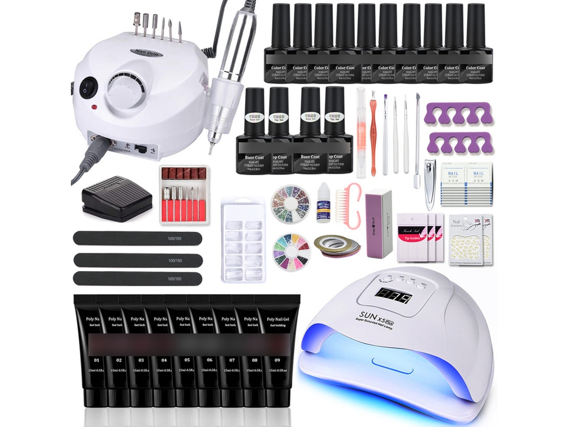 Manicure Set, LOVEBABYLY Nail Art Kit With 120w/54w Led Nail Lamp,Colors Uv Polishing Gel Polishing Nail Art Kit Combo H1