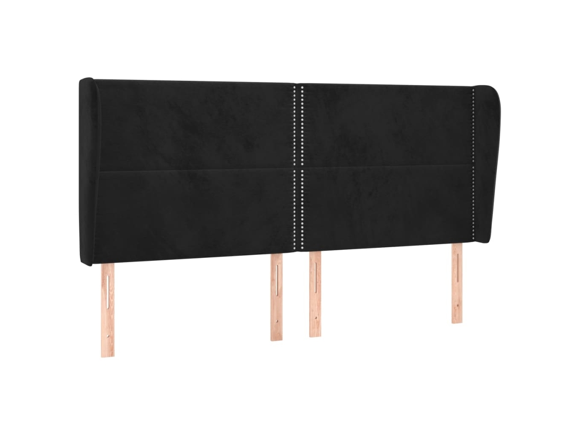 Headboard, Headboards Vidaxl Preto Veludo (183 X 23 X 118/128 Cm)